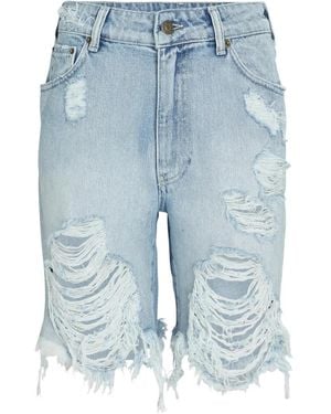 SER.O.YA Mia Frayed Shorts - Blue