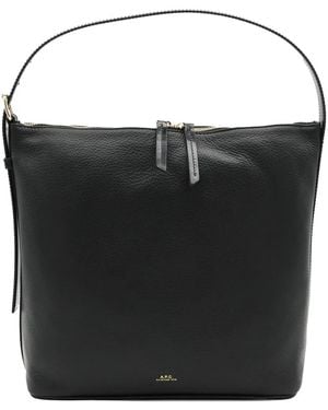 A.P.C. Vera Grained-Leather Shoulder Bag - Black