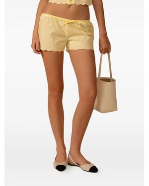 Montce X Elsa Hosk Sunshine Scalloped Mini Shorts - Natural
