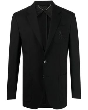 Billionaire Logo-Embroidered Tailored Blazer - Black