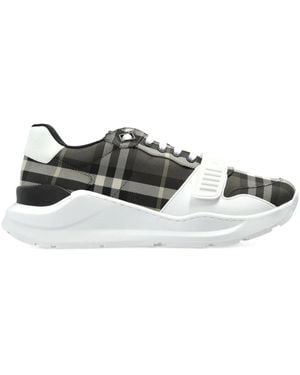 Burberry Checked Strap Trainers - Green