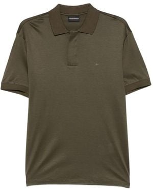Emporio Armani Lyocell Cotton Polo Shirt - Green