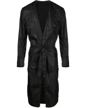 Tessitura Body Couture Belted Trench Coat - Black