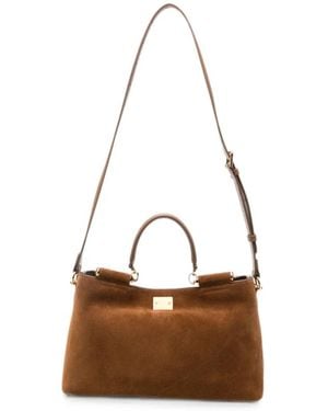 Dolce & Gabbana Sicily Logo-Plaque Tote Bag - White