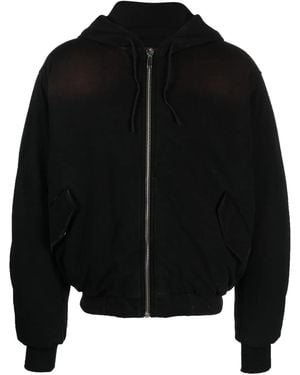 424 Zip-Up Padded Hooded Jacket - Black