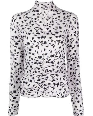 Patrizia Pepe Abstract-Print Long-Sleeve T-Shirt - White