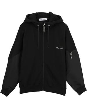 Toga Panelled Zip-Up Hoodie - Black
