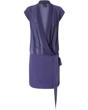 Pinko Tie-Waist Short Dress - Blue