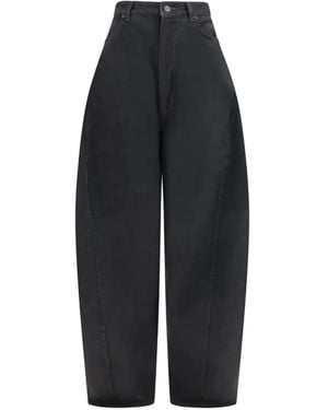Balenciaga Jean À Coutures Tournantes - Black