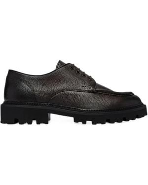 BOSS Leather Derby Shoes - Black
