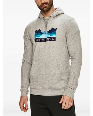 Helly Hansen Graphic-Print Hoodie - Grey