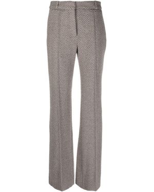 The Mannei Pressed-Crease Straight-Leg Trousers - Grey