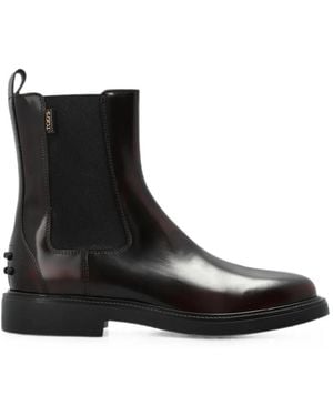 Tod's Ankle Boots With Logo - Black