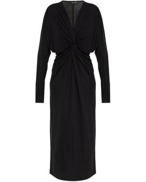 Anine Bing Mathilde Long-Sleeve Midi Dress - Black