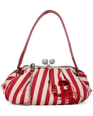 Weekend by Maxmara Medium Wkagerusia Lobster-Patch Striped Clutch Bag - Red