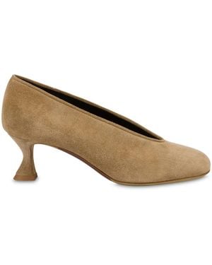 Moschino Calf Suede Court Shoes - Brown