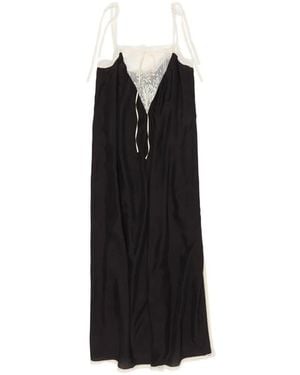 Bimba Y Lola Lace-Detail Midi Dress - Black