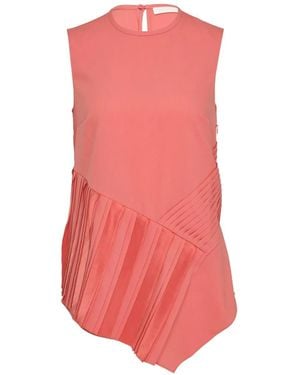Club21 Collection Georgette Danielle Pleated Asymmetric Top - Pink