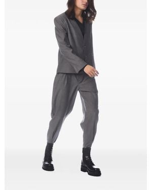 Tessitura Minimal Lapelless Blazer - White