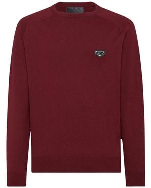 Philipp Plein Round-Neck Jumper - Red