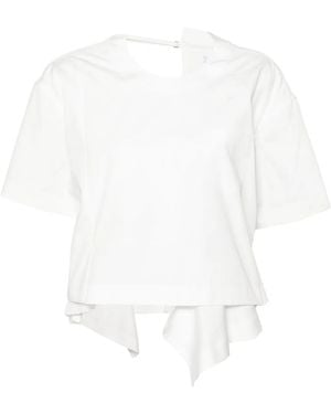 Sacai Asymmetric Poplin T-Shirt - White