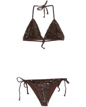 P.A.R.O.S.H. Bikini Con Aplique De Lentejuelas - Blanco
