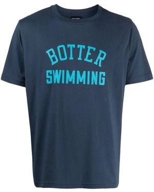 BOTTER Flocked-Logo Organic Cotton T-Shirt - Blue