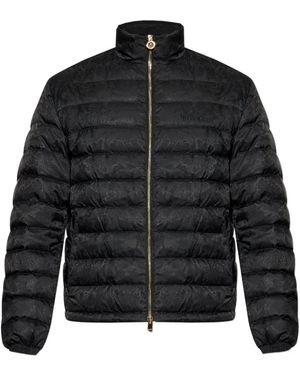 Versace Down Jacket With Stand-Up Collar - Black