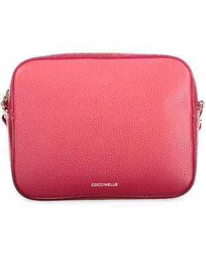 Coccinelle Grained Leather Shoulder Bag - Pink