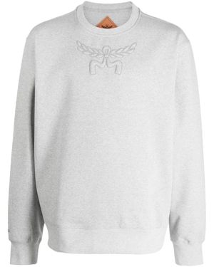 MCM Laurel Sweatshirt Mit Logo-Stickerei - Weiß