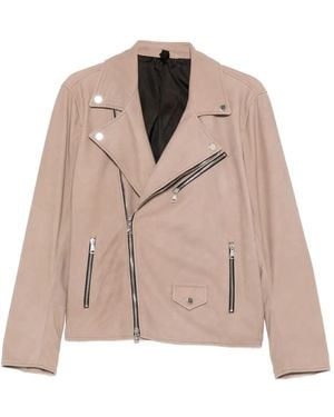 Tagliatore Franklin Zip-Up Biker Jacket - Natural