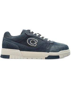 COACH Denim-Effect Logo-Patch Trainers - Blue