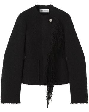 Lanvin Textured Wool Blend Jacket - Black