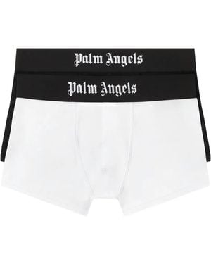 Palm Angels Logo Elastic-Waist Boxers (Set Of Two) - Black