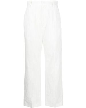 MM6 by Maison Martin Margiela ストライプ クロップドパンツ - ホワイト