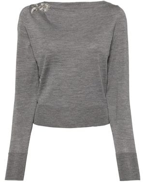 Erdem Top Con Decorazione - Grigio