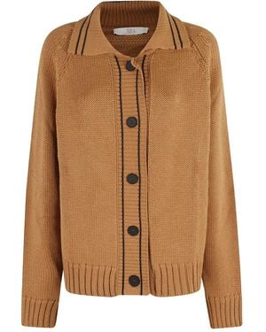 Tela Gestreifter Cardigan Mit Knöpfen - Braun