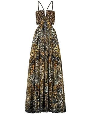 CAMILLA Kleid Mit Leopardenprint - Weiß