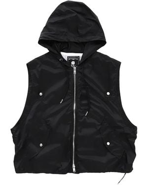 MASTERMIND WORLD Chaleco Con Capucha Y Cordones - Negro