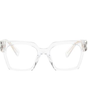Miu Miu Gafas Con Placa Del Logo - Blanco