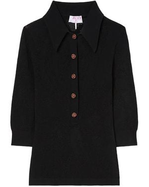 PUCCI Seamless Jacquard Marmo Polo Shirt - Black