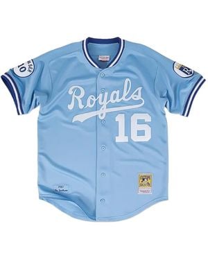 Mitchell & Ness X Mlb Bo Jackson Road 1987 Kansas City Royals Top - Blue