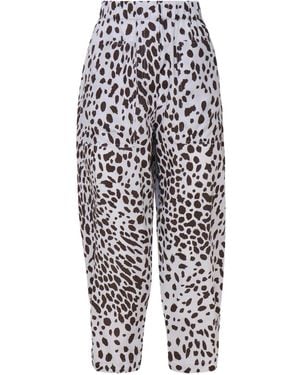 Ottod'Ame Pocket-Detail Dalmatian-Print Pants - White