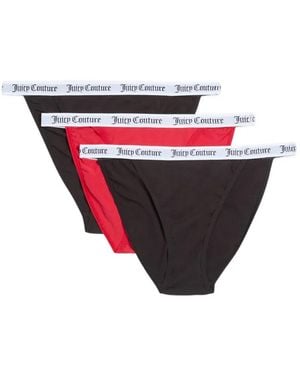 Juicy Couture Logo-Waistband Cotton Briefs (Set Of Three) - Red
