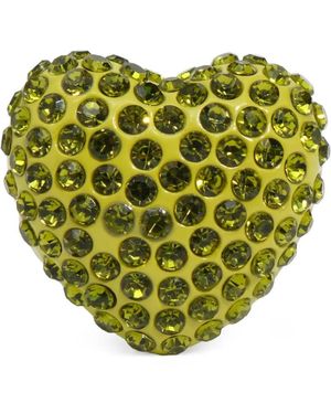 Bimba Y Lola Lime Crystals Heart Ring - Green
