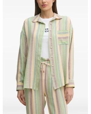 La Petite Francaise Charlene Striped Button-Up Shirt - Green