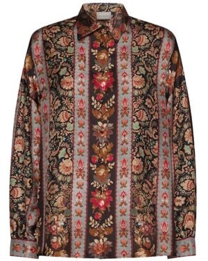 Pierre Louis Mascia Aloe Floral-Print Paisley Blouse - Brown