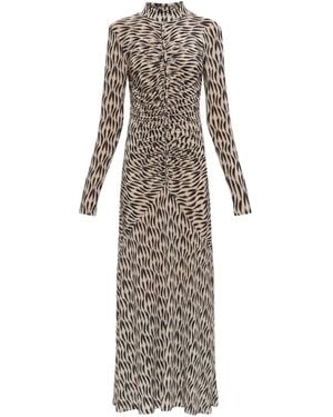 Ulla Johnson Ida long-sleeve ruched turtleneck maxi dress - Gris