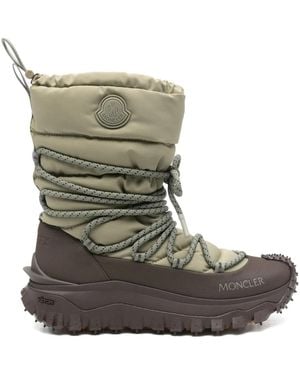 Moncler Bottines Vernies À Lacets - Vert