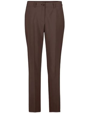 Betty Barclay Pressed-Crease Tailored Trousers - Brown